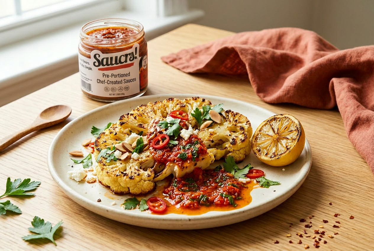 Red Chimichurri Cauliflower Steaks